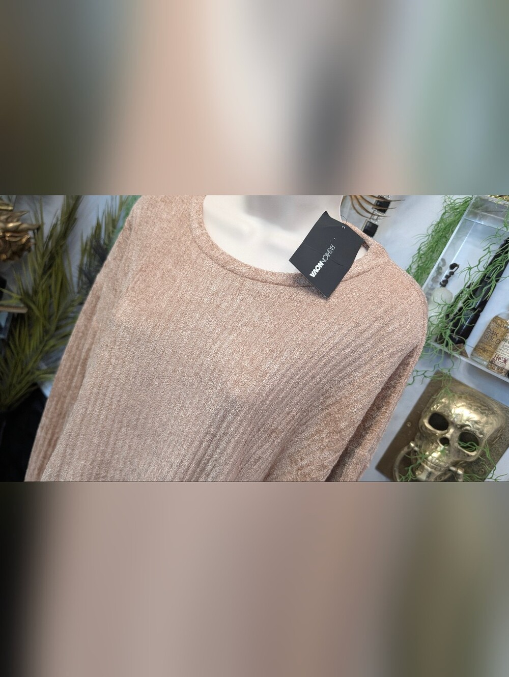 Fashion Nova Ribbed Velvet Sweater SM NWT